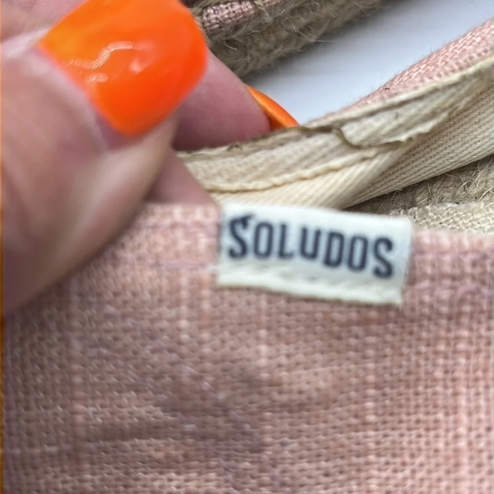 Soludos Ciao Bella Pink Natural Color Espadrilles Sz 8. ESP0849